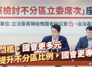 台灣基進「修憲檢討不分區席次,國會多元更專業」記者會新聞稿